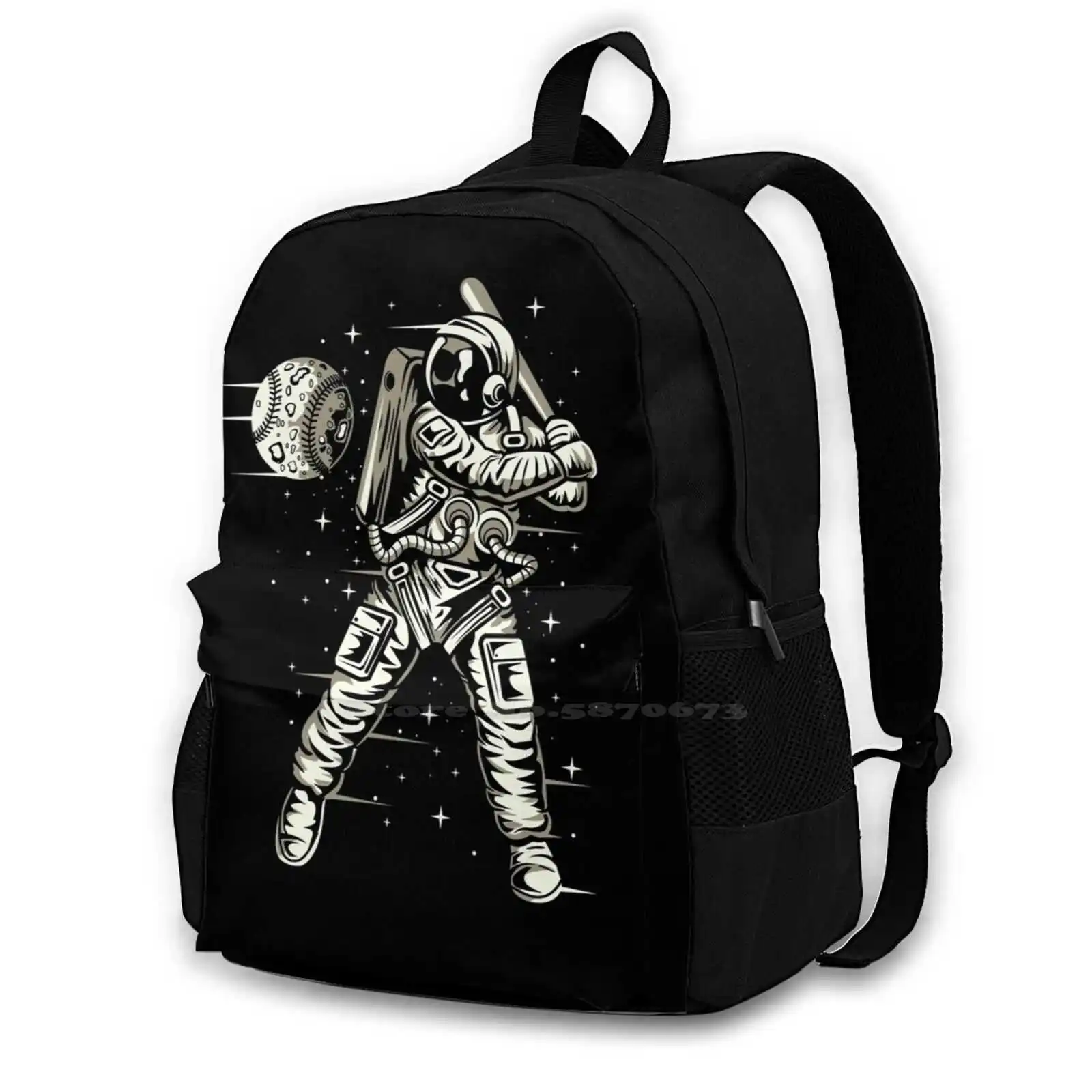 

Space Baseball Astronaut Bag Backpack For Men Women Girls Teenage Black Space Baseball Astronaut Universe Planets Stars Ball
