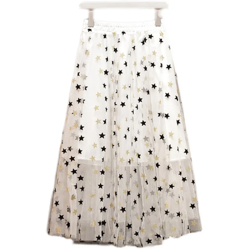 

Big Yards Suit Jacket Spring New Black Blazer Top Younger Sister Gauze Long Skirt Outfit Women Leisure Fashion Set Clothing