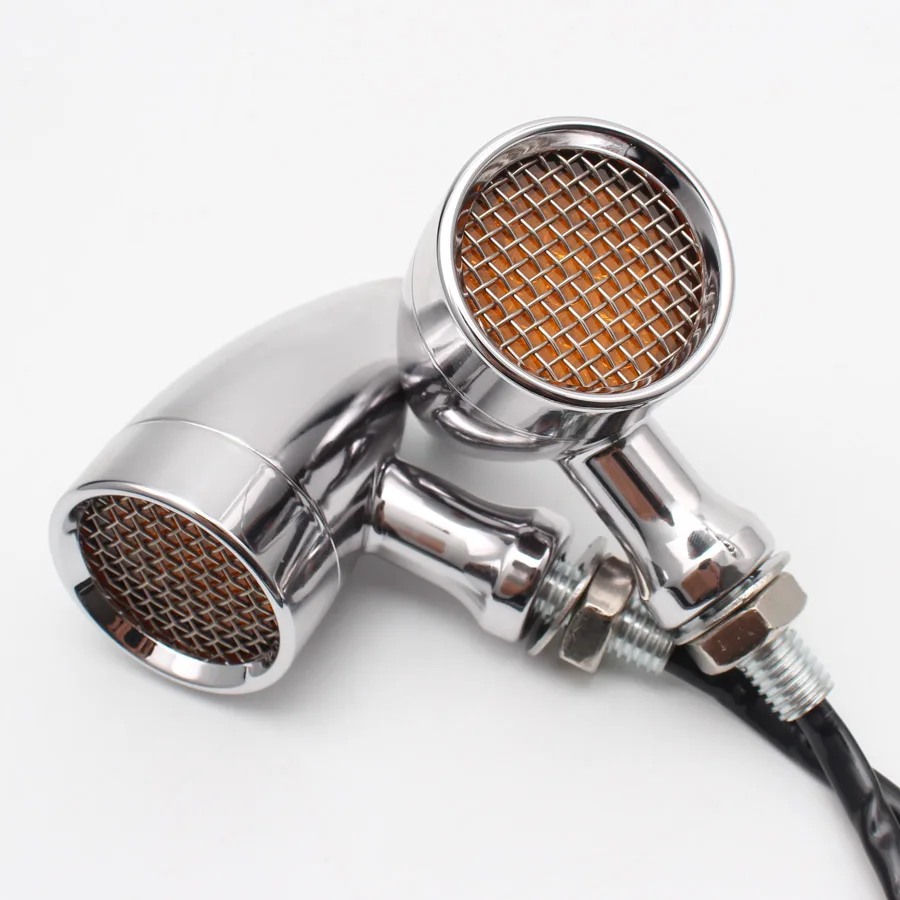 2 пары хромированные Универсальные Металлические ретро-указатели поворота