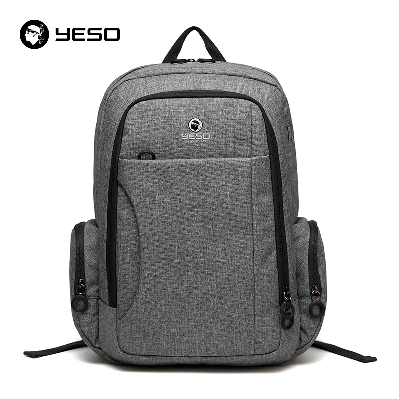 Мужской многофункциональный рюкзак YESO повседневный серый водонепроницаемый из