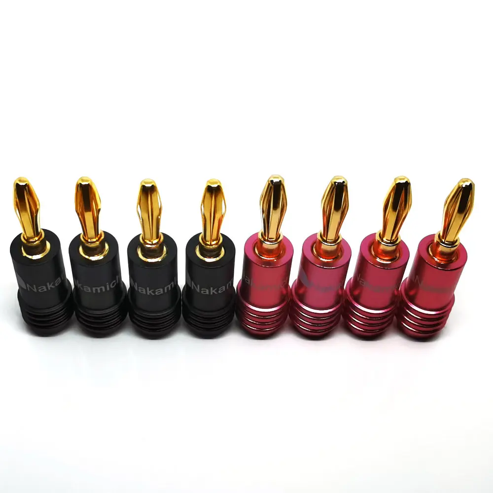 8PCS 24K Gold Plated Banana Plug Connectors Nakamichi 4mm Adapter Wire Connector For Musical HiFi Audio | Электроника