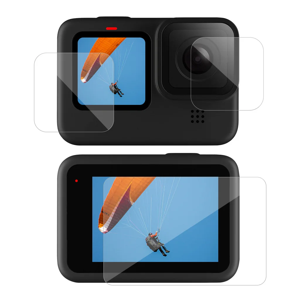 Закаленное стекло для защиты экрана GoPro Hero 10 9 Черная защитная пленка объектива