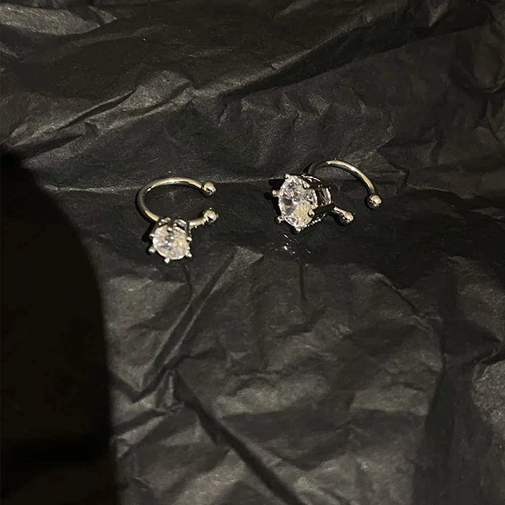 

Rhinestone Ear Bone Clip Earrings No Hole Ear Clips Rhinestone Clip Earring Without Piercing Minimalist Earrings Jewelry