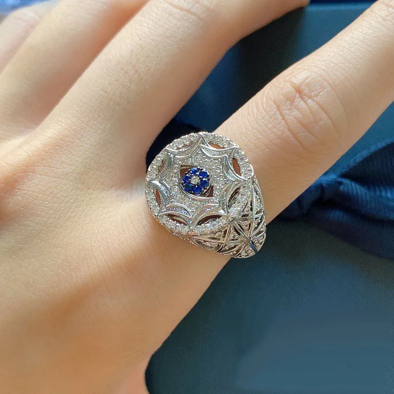 Женское и мужское кольцо из серебра 925 пробы с мелким цирконием | Украшения