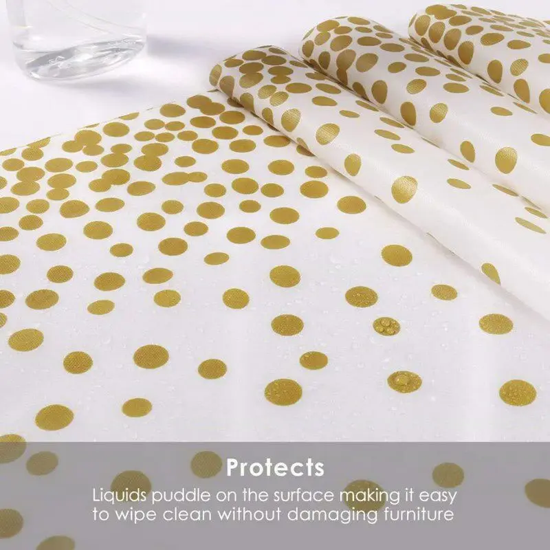 

1pcs gold Dots Tablecloth Table Overlays Wedding Decoration Banquet Dining Table Cover New Year Christmas Table Cloth