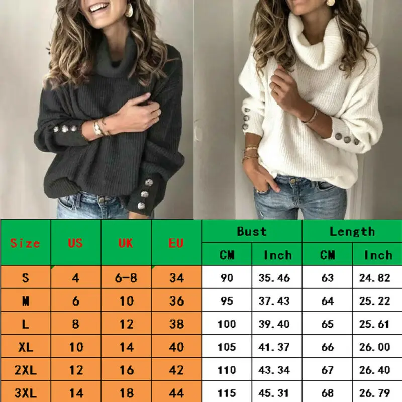 Женский вязаный свитер с длинным рукавом однотонный мягкий высоким воротом |