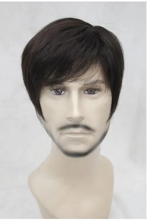 Горячая термостойкие AA вечерние волос&gt бренд Парики Темно коричневый короткий