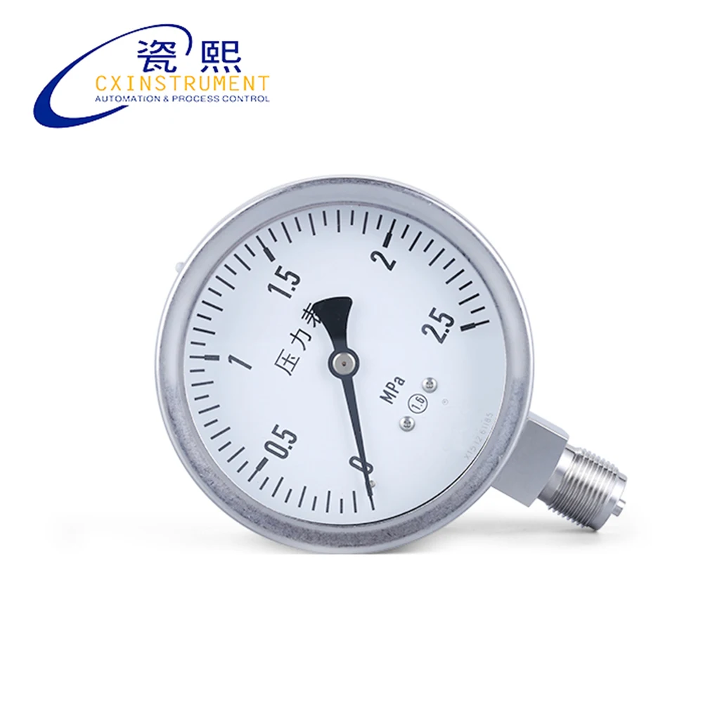 

The All Stainless Steel Material 60mm Diameter 0~60Mpa Pressure Range Air pressure Manometer