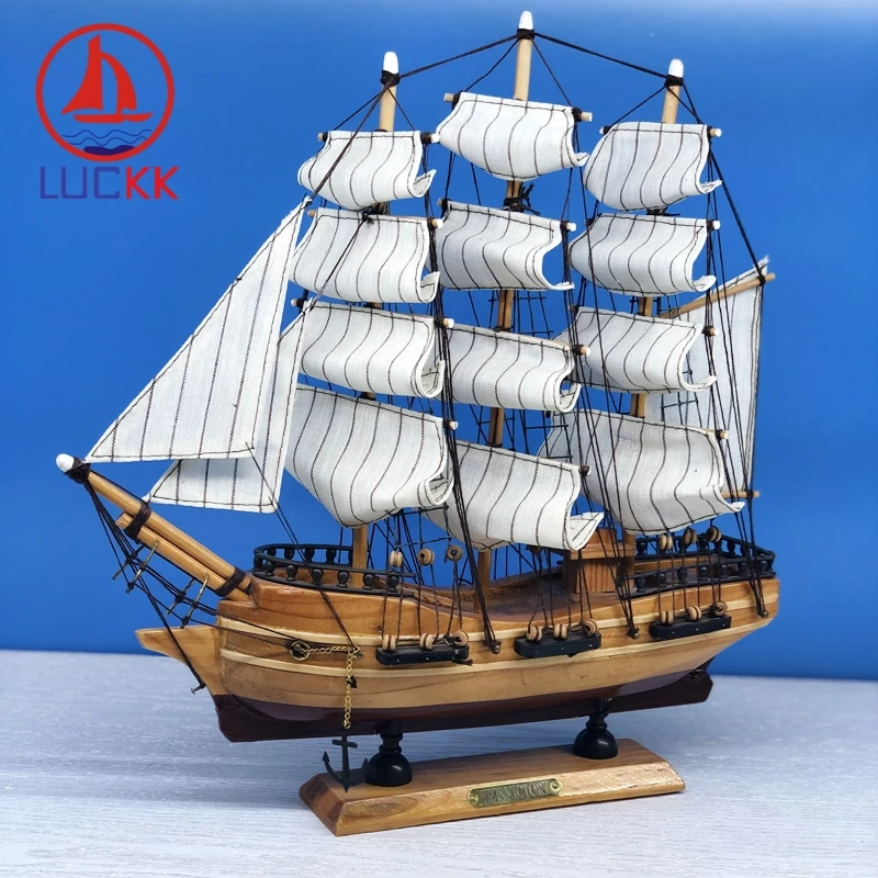 

Деревянная парусная лодка LUCKK в стиле ретро, 33 см