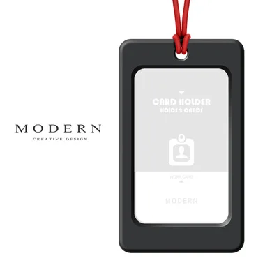Современные работы держатель для карт с Силиконовая защита ID карта сотрудника работы сертификат идентификационные значка кредитной держатель для карт Органайзер 2 в 1 - Цвет: Black Vertical
