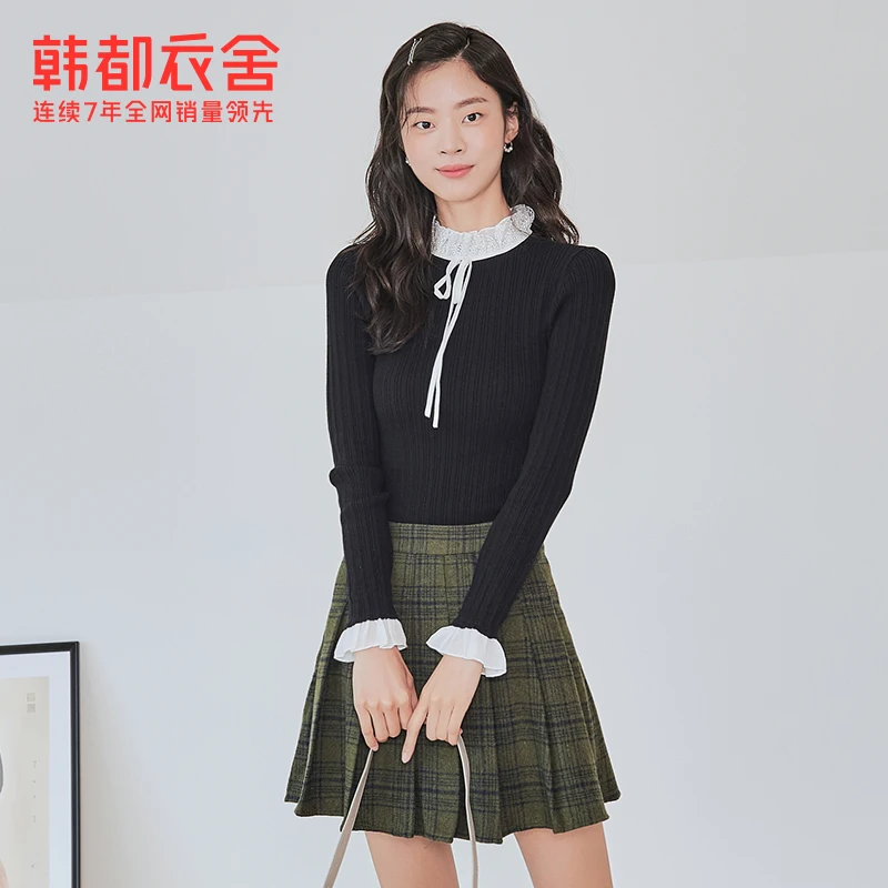 Новинка Весна 2021 мягкий кружевной свитер Handu Clothing House в Корейском стиле с длинными