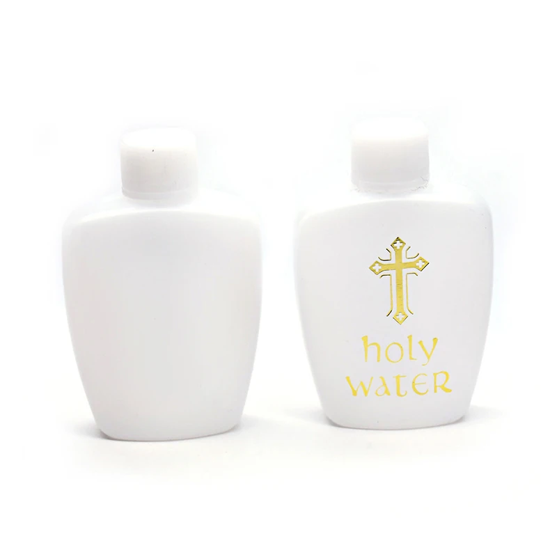 

60ml Easter Holy Water Church Jesus Bottle With Gold Blocking Logo Holy Bible Christian Cross Plastic Decoration Water Bottle
