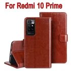 Чехол-книжка для телефона Redmi 10 Prime, кожаный чехол-бумажник с подставкой, защитная книжка для Xiaomi Redmi10 Prime, чехлы, Coque Funda