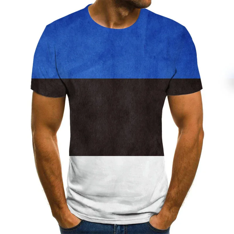 Мужская футболка с 3D принтом летняя рубашка из джерси испанским флагом и - Фото №1