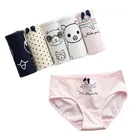 Трусики женские хлопковые бесшовные с принтом кошки, 5 шт.лот