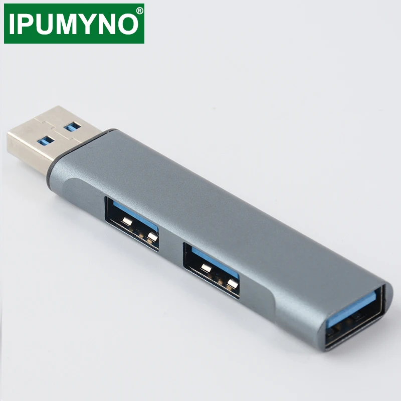 Фото USB HUB 3 0 2 Алюминиевый порта адаптер Мульти Usb сплиттер для Xiaomi Lenovo Macbook Ноутбуки