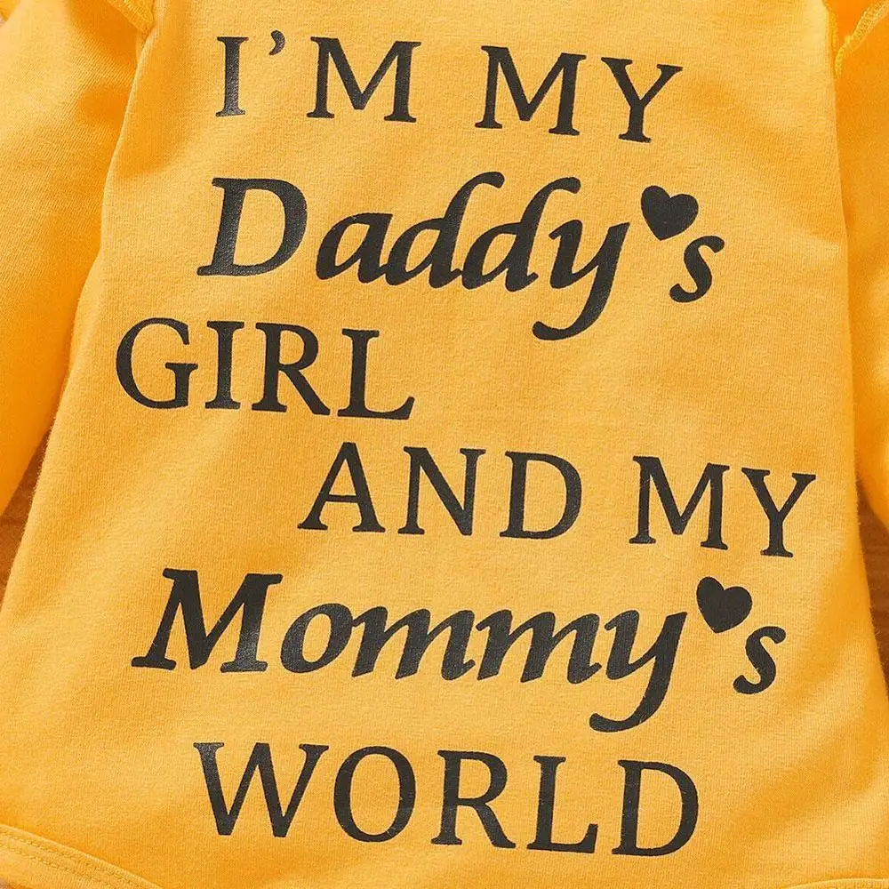 

Newborn Baby Girl Clothes Letter Romper Jumpsuit Tops Pants Headband Outfit Set Baby Printing Suit Baby Letter Printed Romper