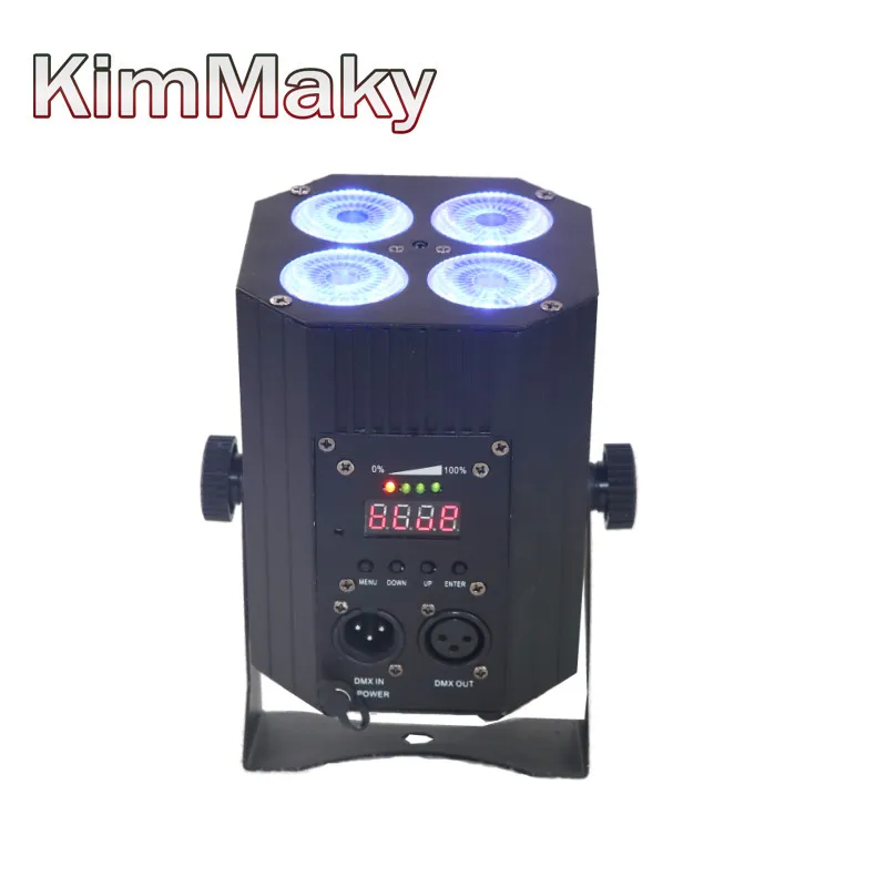 4 шт. 18 Вт 6in1 Батарея Мощность &amp Wireless DMX512 Smart свободу PAR Банок rgbawuv Перезаряжаемые