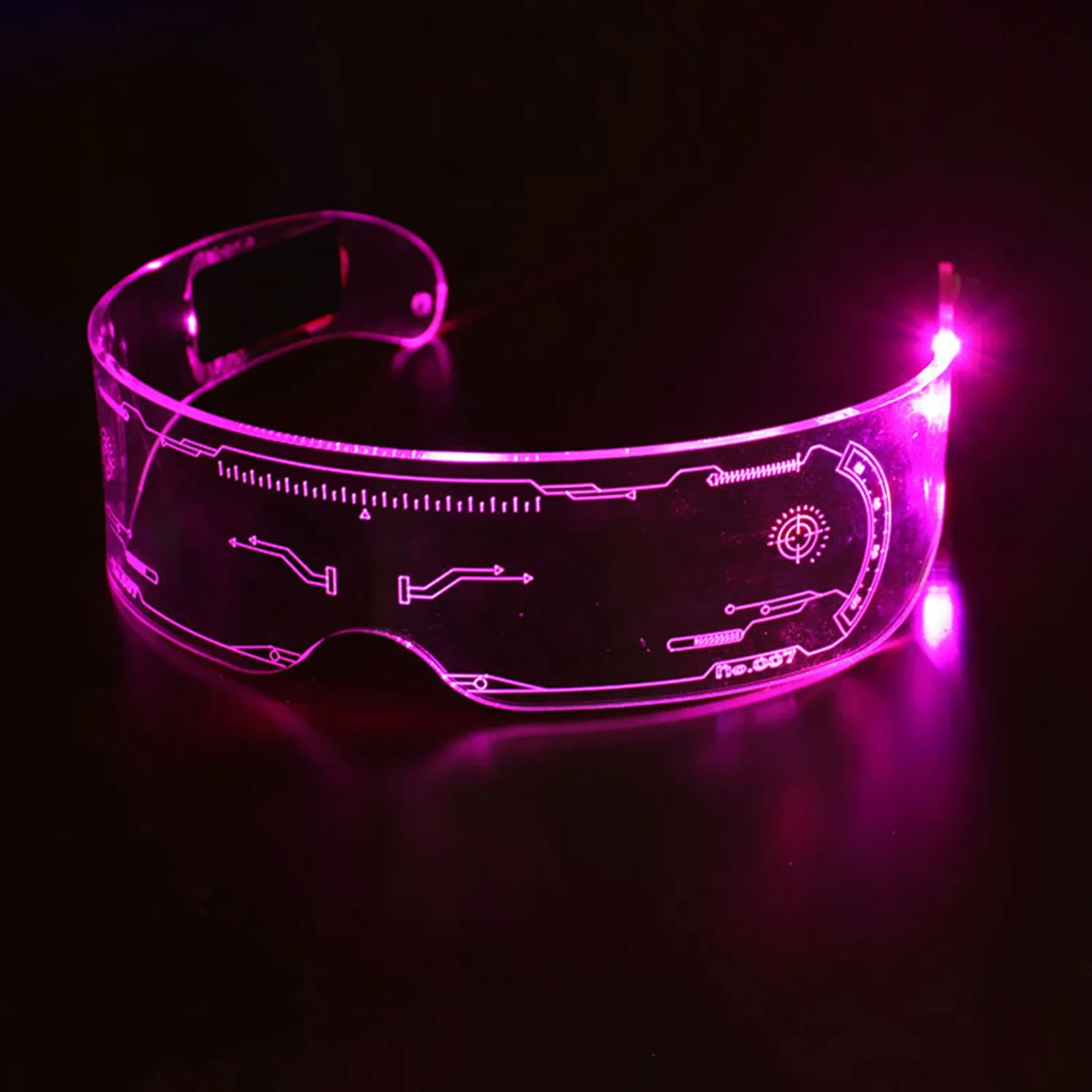 Cool Luminous LED Glasses Glowing Costume Neon Light Flashing Sunglasses Punk Goggles Cyber Future Cosplay Party Glow | Дом и сад