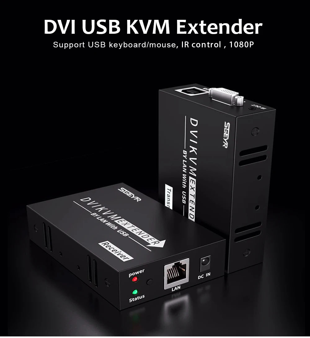 120 м 395ft DVI KVM удлинитель 1080p удлиннитель USB KVM клавиатура мышь ИК удлинитель по RJ45 Cat5e/6 сплиттер поддержка 1920x1200