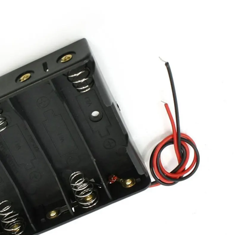 

5 x 1.5V AA Battery Slot Holder Case Box Wire Black