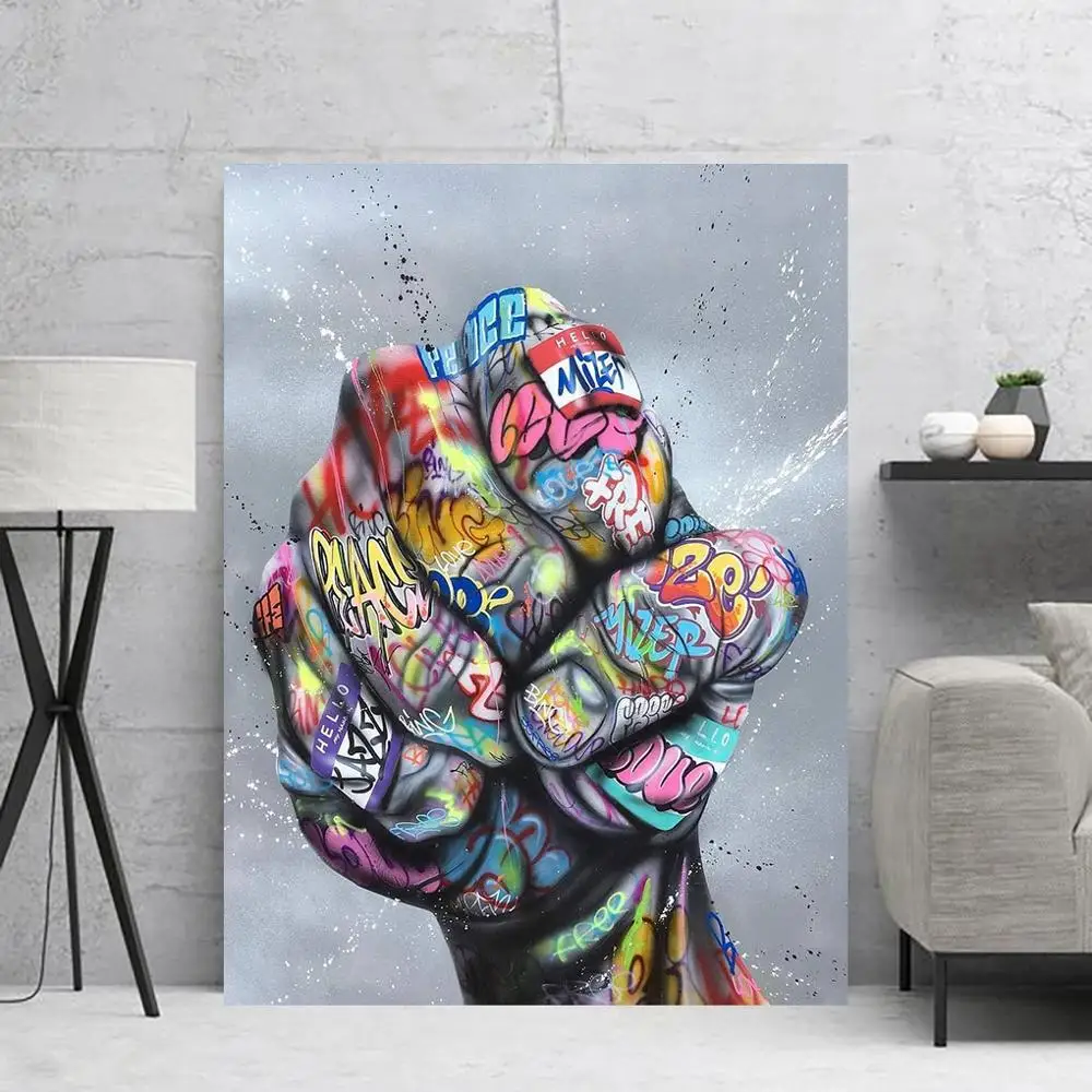 

Home Decor Art Poster Wall Painting Abstract Art Fist Canvas Prints Picture Nordic Decoration Home Waterproof Ink