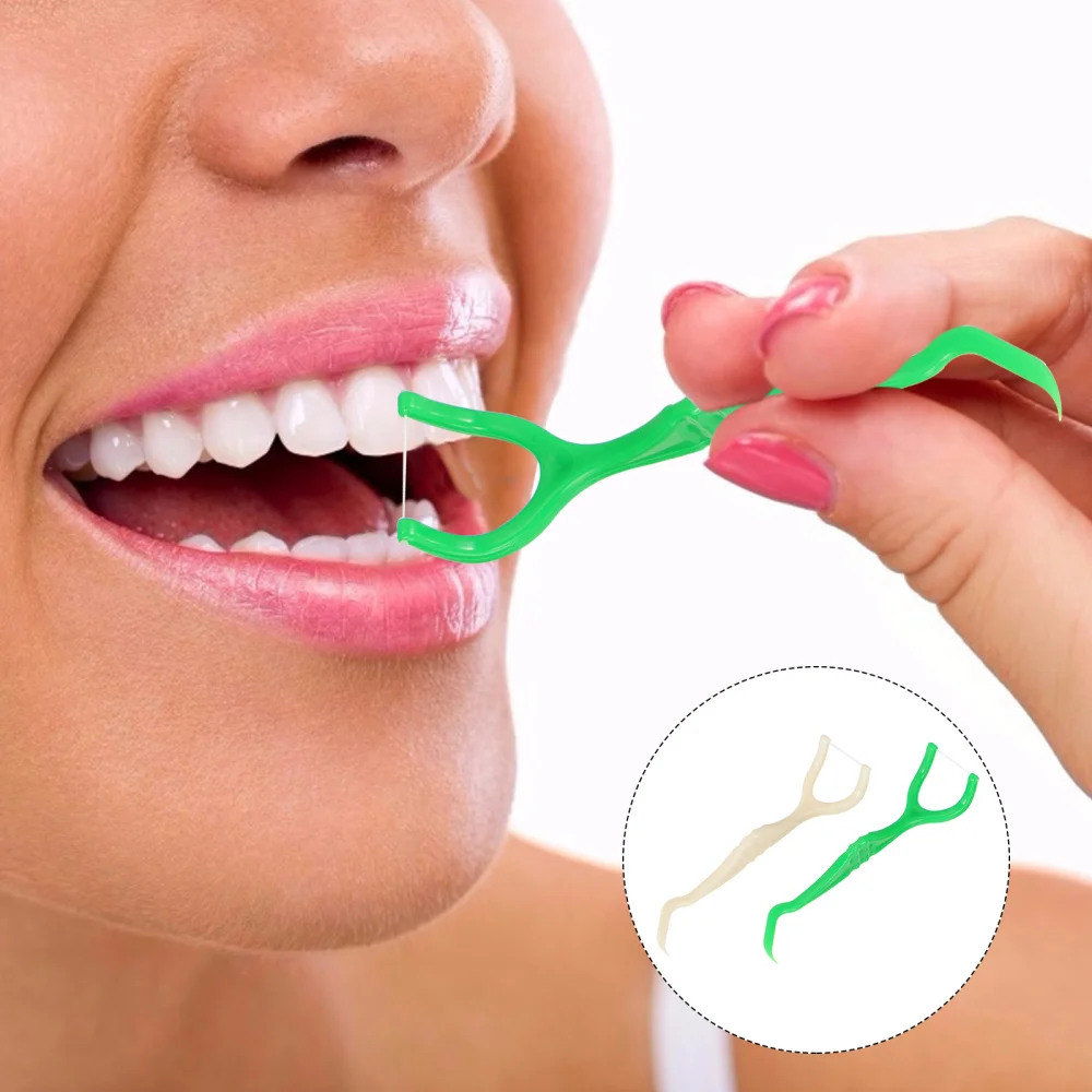 

1 x Set of 12pcs Professional Cleaning Floss Sticks Convenient Toothpicks