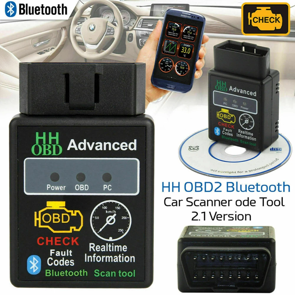 2022 Newest HH OBD ELM327 V2.1 Bluetooth OBD2 OBDII CAN BUS Check Engine Car Auto Diagnostic Scanner Tool Interface Adapter | Автомобили и