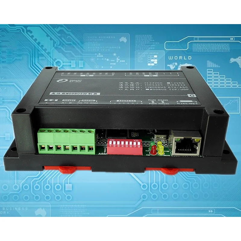 8DI 4 канальный AO аналоговый 0 10 в 20 мА выход RJ45 Ethernet модуль Modbus протокол
