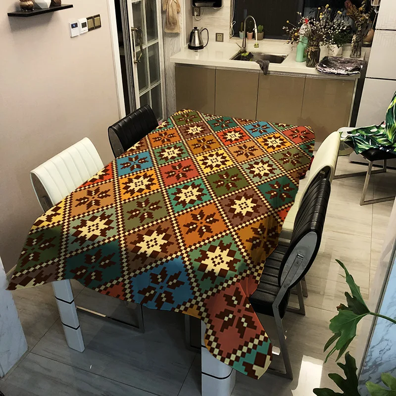 

American Country Geometry Tablecloth Waterproof Table Cloth Toalha De Mesa Nappe Decoracao Para Casa Manteles Table Cover