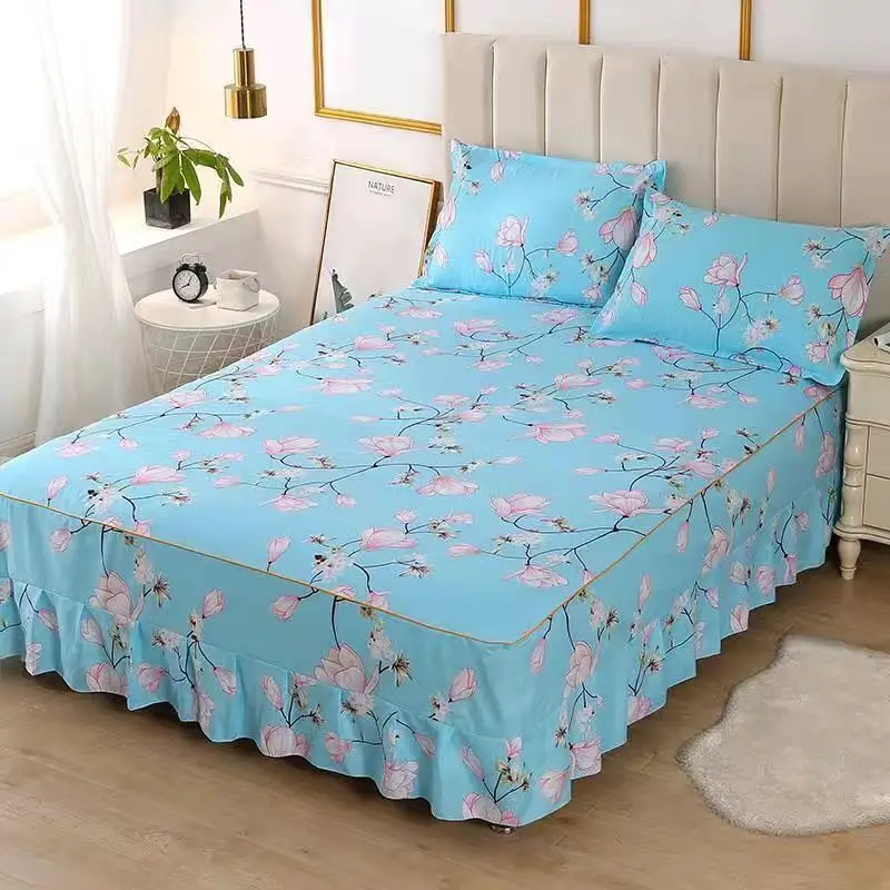 

2021 New Band Brand Cotton Bedspread Bedcover Bed Skirt Night Home Kids Girl Bedspreads Bedskirt Coverlet Non-slip Sheet