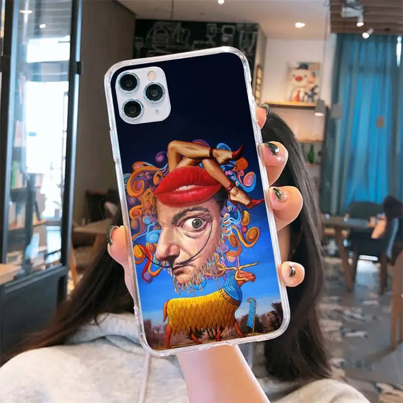 

Salvador Dali Art retro painting Phone Case Transparent for iPhone 6 7 8 11 12 s mini pro X XS XR MAX Plus