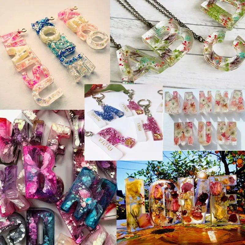 

Crystal Epoxy Resin Mold Letter Numbers Silicone Pendant Casting Mould Handmade DIY Crafts Jewelry Making Tools