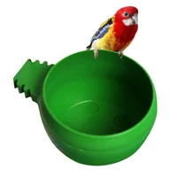 1 piece bird food water bowl feeder plastic round parrot cage hanging sand cup feeding holder mini birds feeders supplies