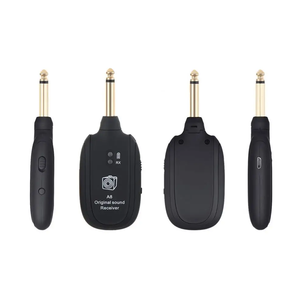 gitarre pickup mini drahtlose wiederaufladbare elektrische gitarre bass audio sender empfänger unterstützung 100m effektive übertragung