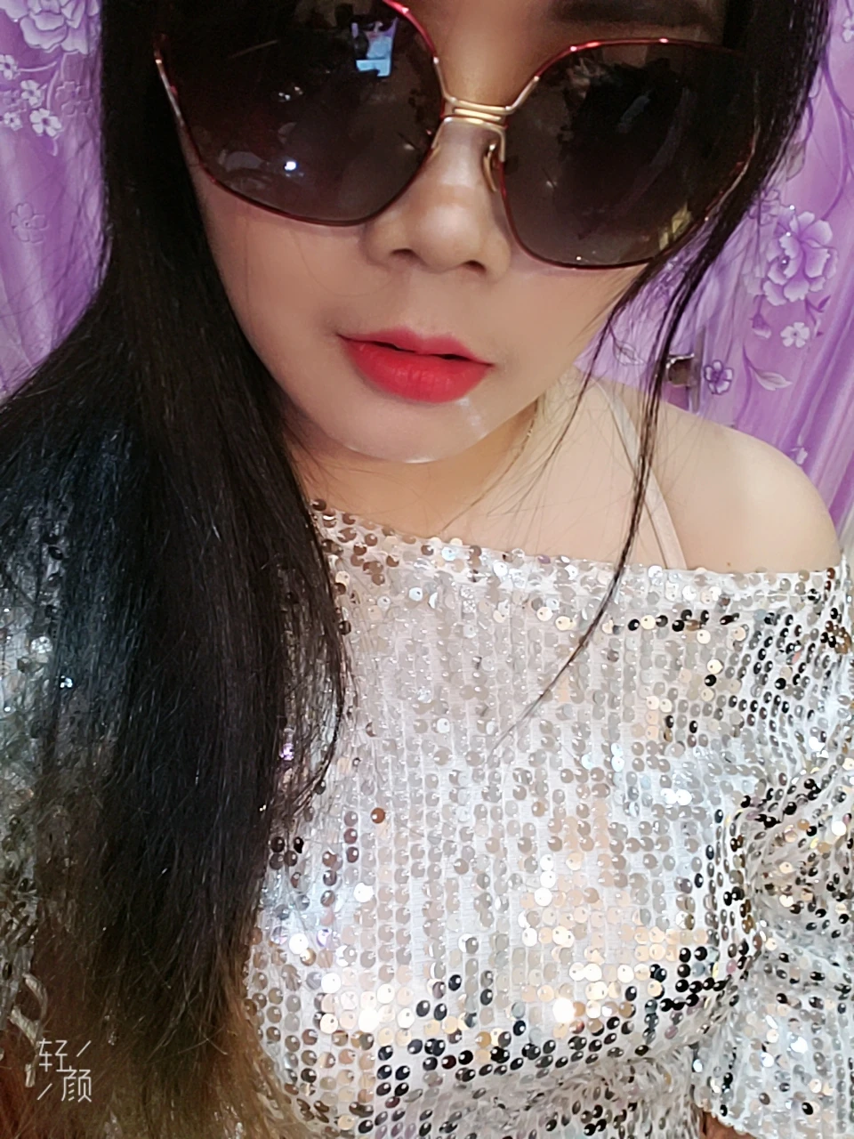 Elegant long-sleeved beaded women's lace shirt crochet shirt mesh shirt women's clothing S-5XL - Цвет: Silver