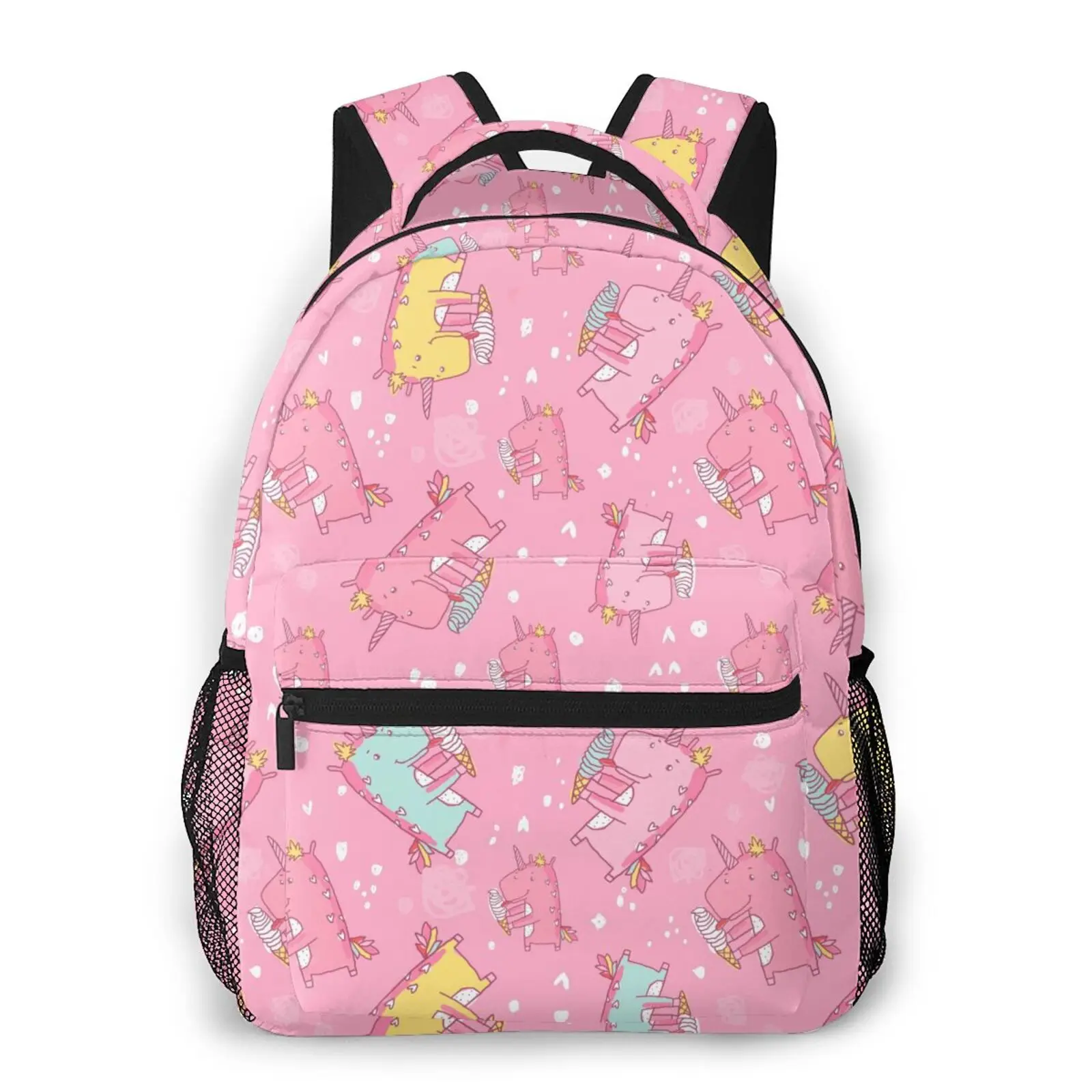 

Fashion Girl College School Bag Casual Backpack Rainbow Portrait Of Magic Unicorn Book Packbag for Teenage Travel Shoulder Bag