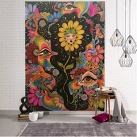 flower series bohemian style tapestry art deco blanket curtain hanging at home bedroom living room decoration