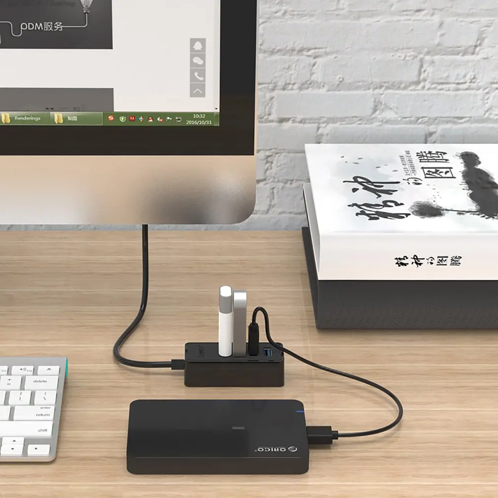 ORICO 4 порта USB3.0 Настольный концентратор Поддержка OTG функция прикрепить дизайн