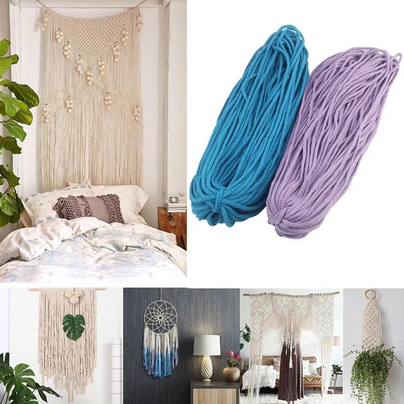 Плетеная веревка 5 мм 100% хлопок плетеная м тканевые веревки для рукоделия