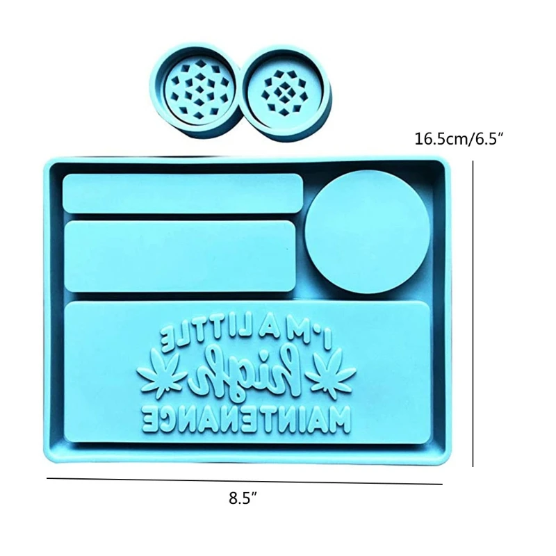 

Rolling Tray Mold with Herb Grinder Epoxy Resin Mold Jewelry Holder Silicone Mould DIY Crafts Home Decortaions Casting Tools