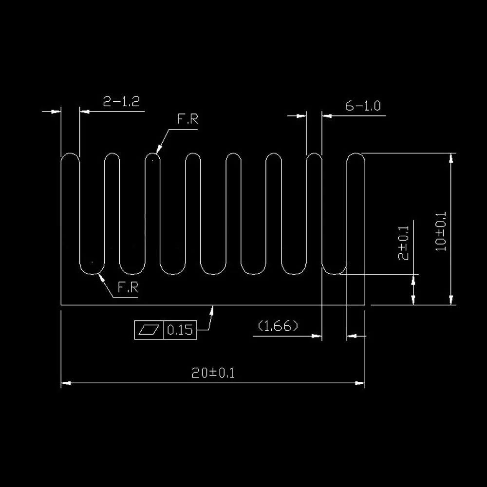 5 шт. 20x20x10 мм черный анодированный и прорезанный алюминиевый IC Охлаждающий