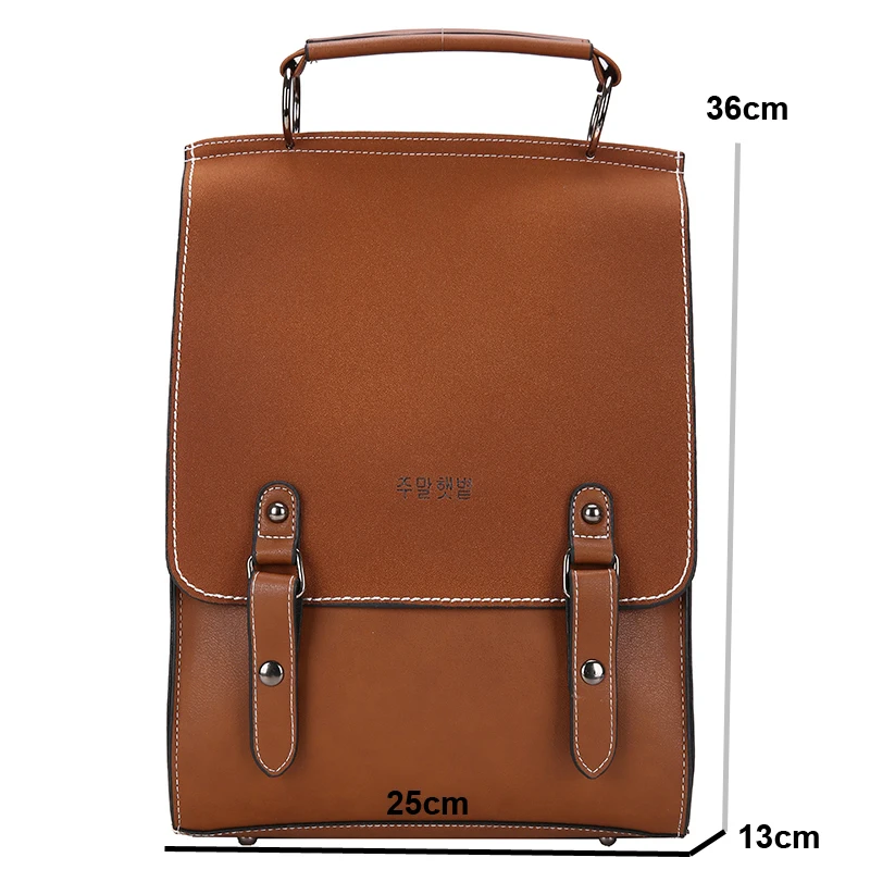 

Fashion Backpack Women 2pcs Set Backpacks PU Leather School Bag Vintage Backpacks Shoulder Bags Style A4 Paper for Girls Casual