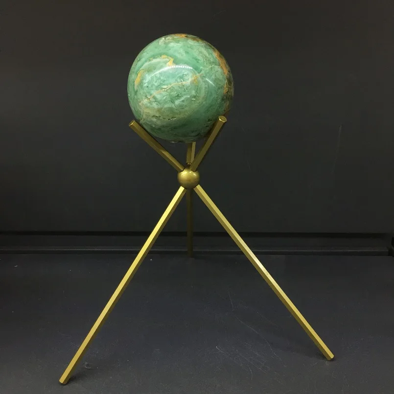 

Natural Stone Crystal Ball Metal Alien Dtents Home Decoration Diviner Circular Wedding Photography Accessories