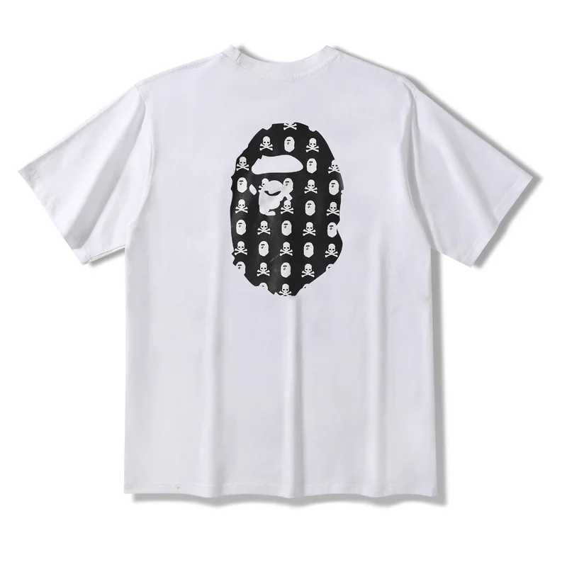 

2021 Summer Fashion Brand Skull Ape Head Printed Cotton Men's and Women's Same Style Short Sleeve T-shirt