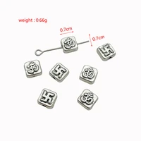 120pcs om yoga logo perforated bead connector for jewelry making diy rosary pendant prayer bead bracelet accessories material