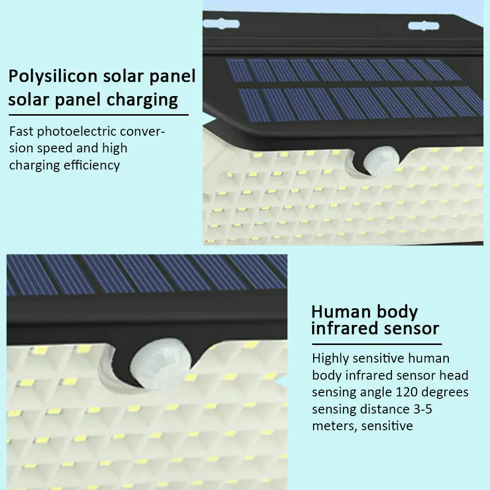 Супер яркий 102 светодиодный светильник на солнечной батарее водонепроницаемый