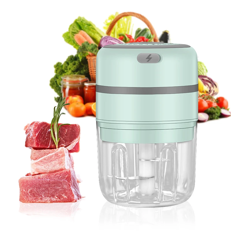 

250ml Electric Garlic Chopper Onion Garlic Chili Meat Masher Food Grinder 3 Colors For Option Kitchen Accessories For Family