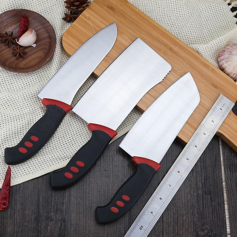 

XYj Набор ножей, столовые приборы ножи для шеф-повара из нержавеющей стали Nakiri с пластиковой ручкой для резки мяса овощей Кухонные ножи