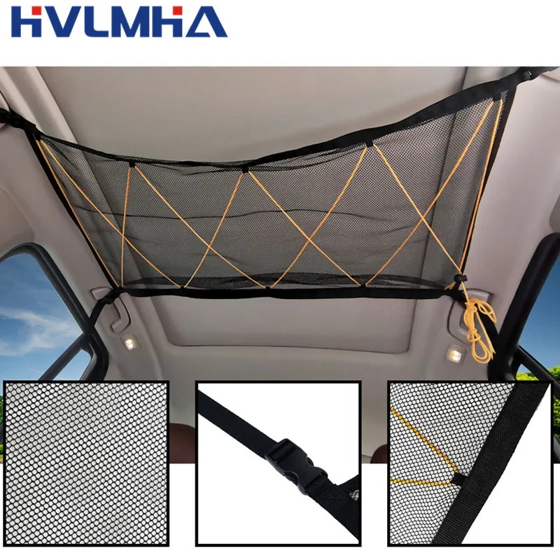 Автомобильная потолочная сетка для хранения с застежкой-молнией на шнурке